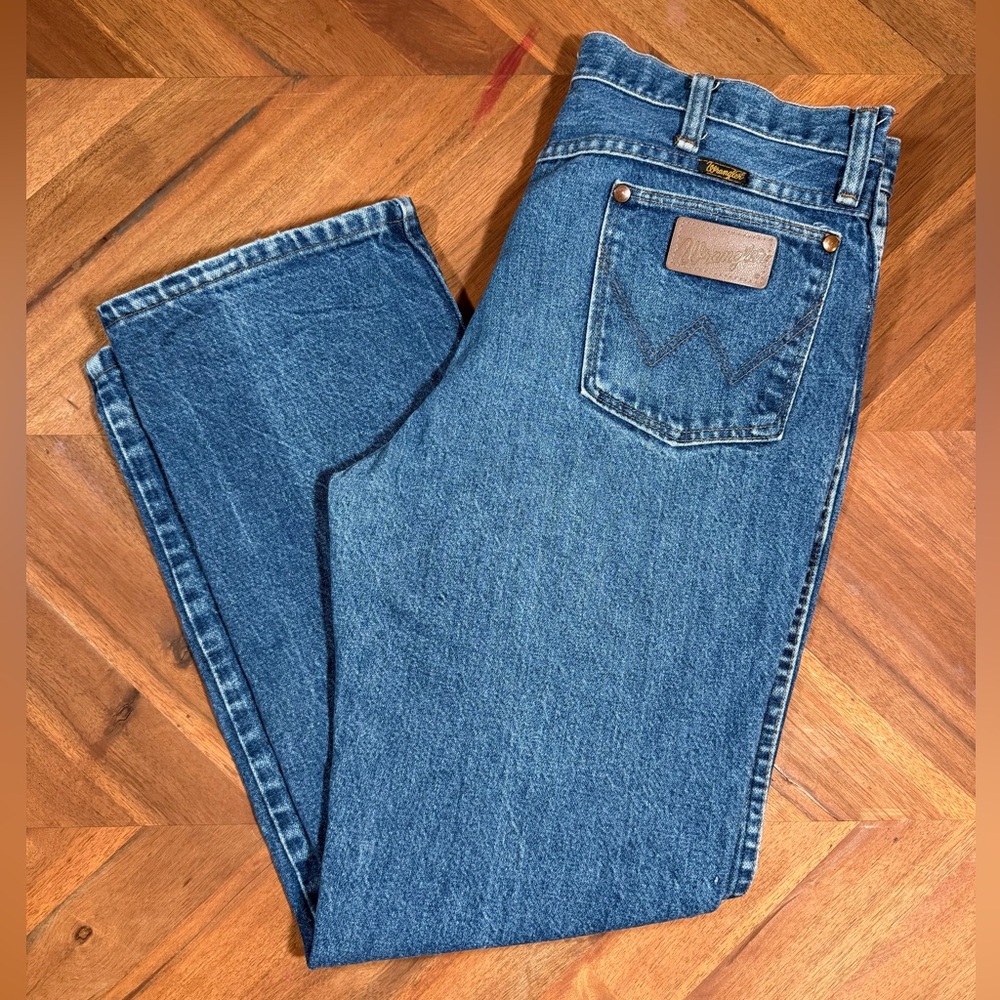 Wrangler 936DEN Jeans Made in USA 36x30 90s Rigid Denim Cowboy Fit